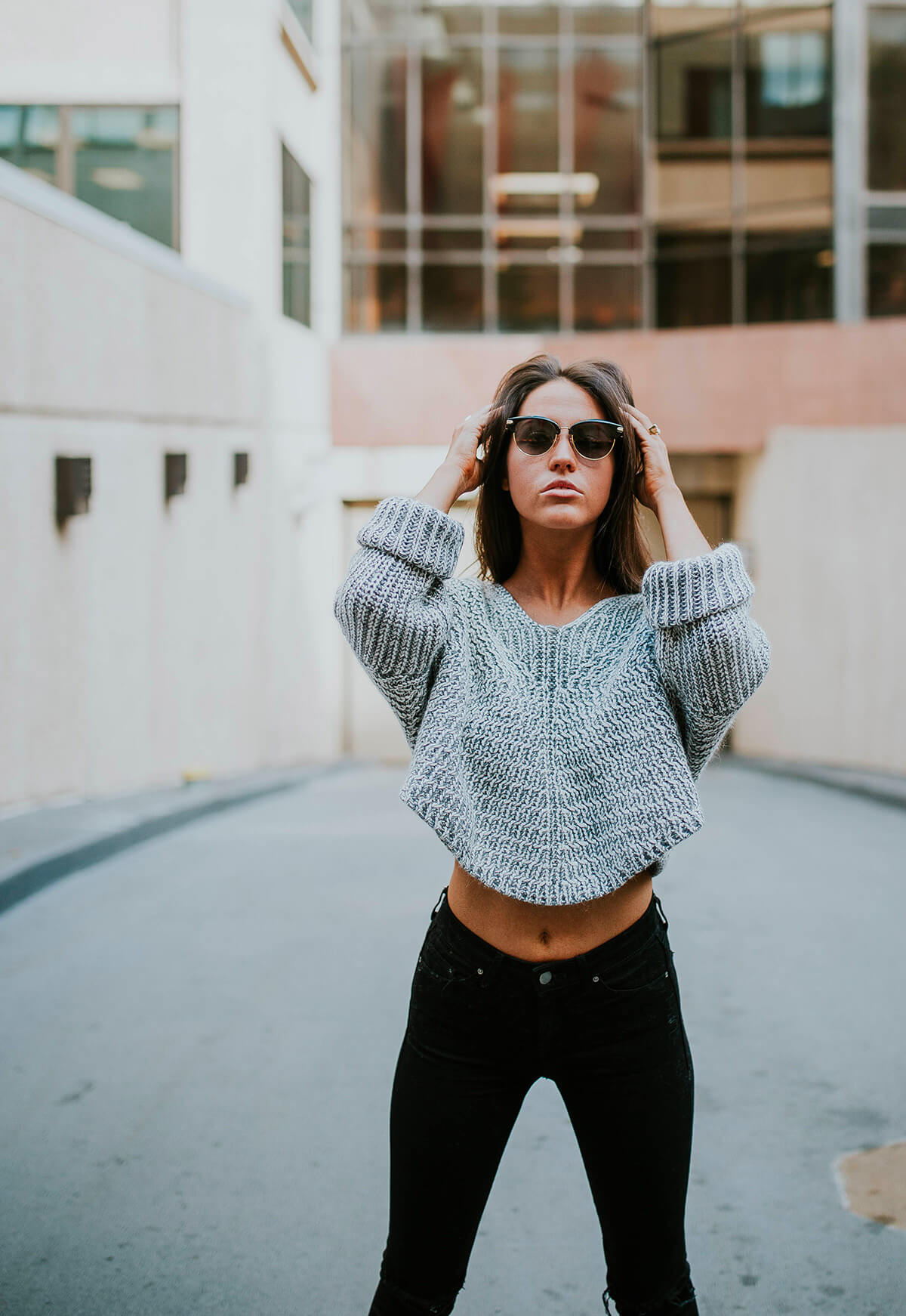 Off-the-shoulder jumper